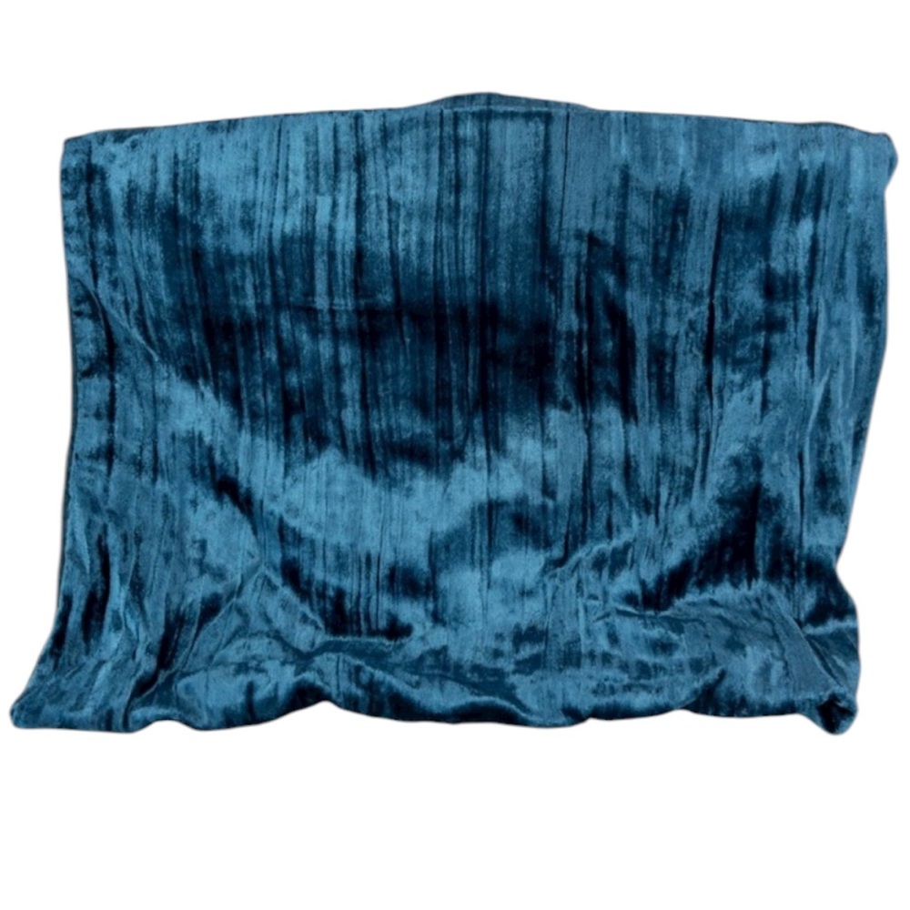West Elm Lush Crinkle Velvet  Euro Sham Blue 26”x26” - One Sham